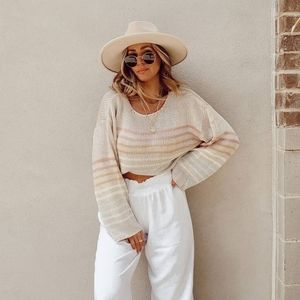 Knit Striped Slouchy Sweater